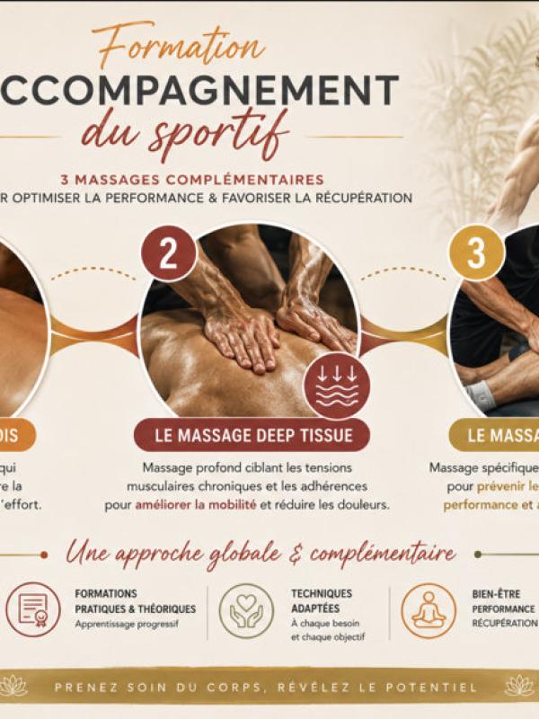 Accompagner le sportif par des techniques profondes et superficielles de massage bien-être - Formation certifiante CPF